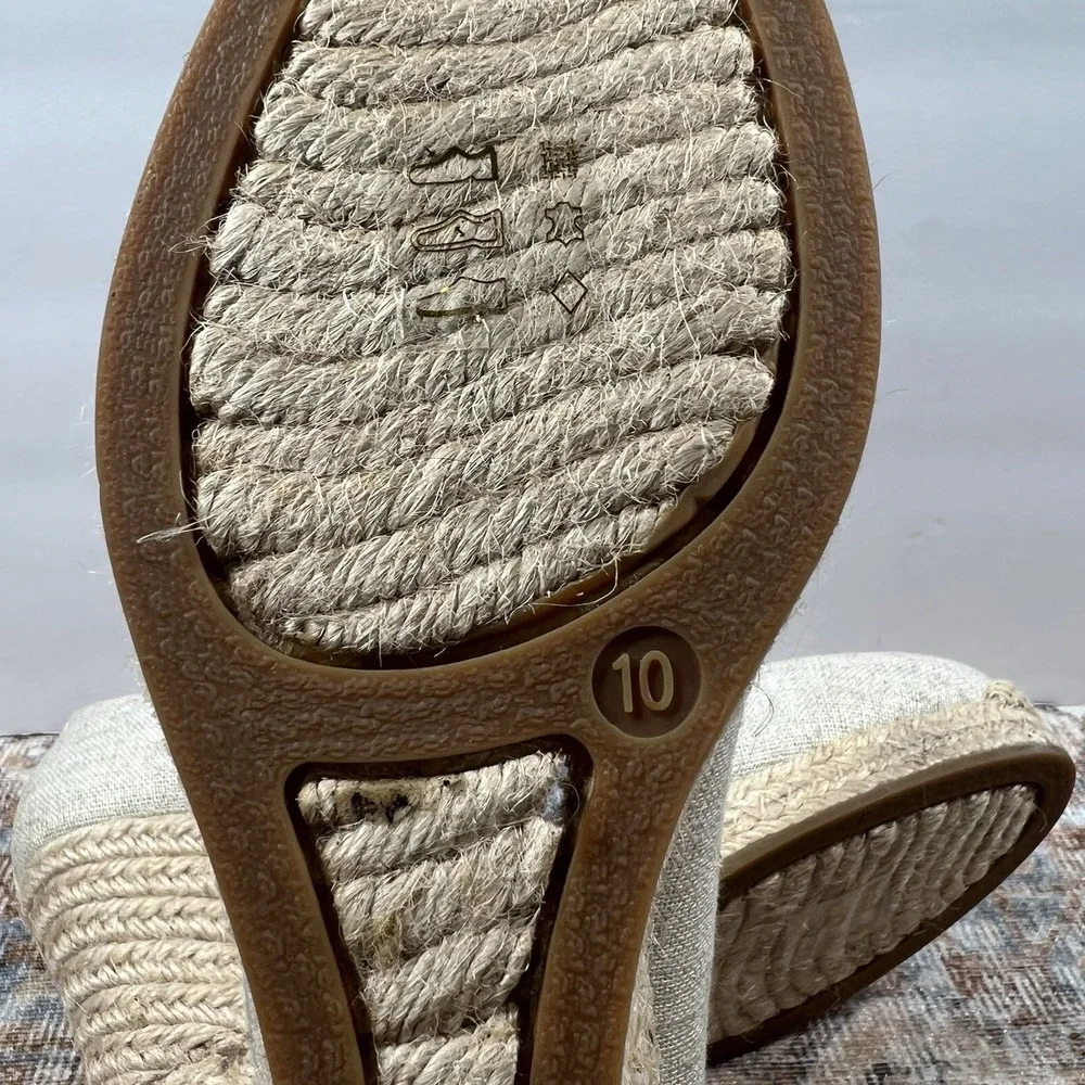 J‎ Crew Shoes Womens 10 Beige Seville Espadrille Wedge Natural Slip On Comfort